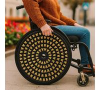 Handmade Wheelchair Wheel Covers - Hand-Crocheted Decorative Protectors, 10-Hour Artisan Craft | Stylish & Colorful Gift for Wheelchair Users, Adds Personality & Joy to Everyday Life (Yellow-20")