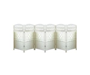 Handmade White 6-Panel Rattan Room Divider - Light-Blocking & Breathable Office ion for Kindergarten & Use - 80x40cm Space Separator