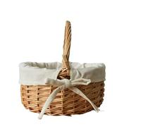 Handmade Wicker Picnic Basket With Handle Multi-Purpose Willow Woven Storage Box Gift For Outdoor Camping Fruit