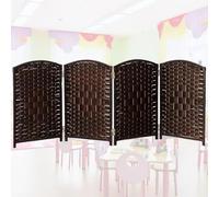 Handmade Wicker Room Divider, 6-Piece Blackout Partition Screens for Living Room, Office & Balcony - Stylish Short Panel, 40x100CM, Versatile Privacy Solution
