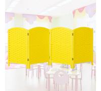 Handmade Wicker Room Divider, 7-Piece Blackout Partition Screen for Living Room, Bedroom, Office & Balcony - Stylish Short Panel, 40x100CM