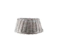 Handmade Wicker Willow Rattan Tree Skirt Natural White Wash Grey Christmas Tree Festive Xmas Stand Base Basket Cover 58Cm
