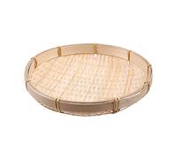 Handmade Wicker Woven Basket, Handmade Weaving Bamboo Basket, Kitchen Fruit Vegetable Storage Traye Decor Ornaments(15cm)