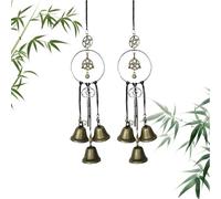 Handmade Witch Bells for Home Protection, 2026 New Witch Bells for Door Knob, Boho Style Door Hanging Witches Bell, Brass Wind Chimes for Home Room (2PCS)