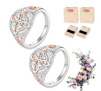 Handmade Witch’s Return-Knot Protection Ring, Bicolor Witches Knot Ring with Cubic Zirconia, Handmade Jewelry, Sterling Silver & Meaningful Gift for Loved Ones (Size 12)