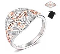Handmade Witch’s Return-Knot Protection Ring, Protect Your Loved Ones,Bicolor Knot Design with Rose-Gold Detail (10)