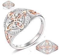 Handmade Witch’s Return-Knot Protection Ring, Witches Knot Ring for Women, Protect Your Loved Ones, Silver Knot Design with Rose-Gold Detail, Valentine's Day Gift for Girlfriend (8)