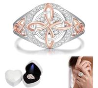 Handmade Witch’s Return-Knot Protection Ring, Witches Protection Knot Ring with Cubic Zirconia, Protect Your Loved Ones, Valentine's Day Gift for Her (Size 8)