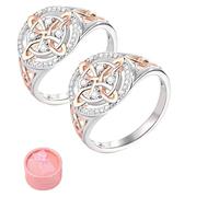 Handmade Witch’s Return-Knot Protection Ring, Witches Return Knot Protection Ring, Protect Your Loved One, Rose Gold Plating, Gift Box (2PCS,8)