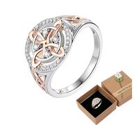 Handmade Witch's Return-Knot Protection Ring, Bicolor Witches Knot Ring, Protect Your Loved Ones, Rose-Gold Detail (1pcs,9)