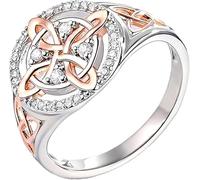 Handmade Witch's Return-Knot Protection Ring, Witches Knot Ring, Silver Knot Design with Rose-Gold Detail, Protect Your Loved Ones, Vintage Jewelry for Women Girlfriend (9)