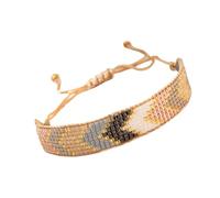 Handmade with multicolored glass beads for sensitive skin user-friendly material comfortable fit everyday fashion, フリーサイズ