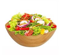 Handmade Wood Bowls, Wooden Bowl Salad Creative Bamboo Household Mixing for Kitchen Tableware