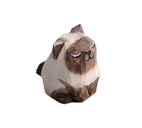 Handmade Wood Carving Kitten Ornaments Small Animal Creative Desktop Wood Decoration