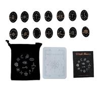 Handmade Wood Divinations Game Props Board Game Family Handmade Woodcut Stones With Storage Bag Nordics Stone Set
