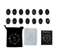 Handmade Wood Divinations Game Props Board Game Family Handmade Woodcut Stones With Storage Bag Nordics Stone Set