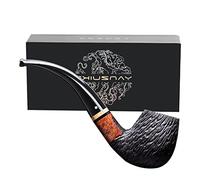 Handmade Wood Smoking Pipe With 9mm Pipe Filter And Accessories, Deluxe Briar Tobacco Pipe Set Perfect Beginner Pipe Kit, Best Gift For Family(Color:B.)
