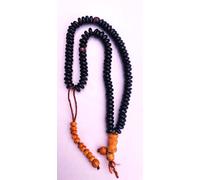 Handmade Wood Tasbeeh Misbaha Islamic Gift Tasbih Prayer Wooden-Bead Tesbih Dhikr 100 Tasbih (Black + Brown Tessel)