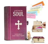 Handmade Wooden Bible Verses Box - Daily Bible Verses, 150pcs Scripture Verse Cards, Prayer Board Supplies, Scripture Memory Cards for Daily Emotion And Feeling (1pcs)