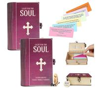 Handmade Wooden Bible Verses Box - Daily Bible Verses, 150pcs Scripture Verse Cards, Prayer Board Supplies, Scripture Memory Cards for Daily Emotion And Feeling (2pcs)