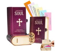 Handmade Wooden Bible Verses Box - Daily Bible Verses, 150PCS Scripture Verse Cards, with Wooden Box, Positive Daily Encouragement, Inspirational Gift for Women and Men (2 pcs)
