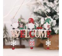 Handmade wooden Christmas tree pendant for door or wall hanging fabric ornament crafted with sewing for seasonal decor (R-C68 welcome)