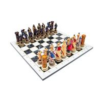 Handmade Wooden Custom Chess Set, Roman&Ottoman Empire Themed Chess Set, Handmade Walnut Chess Board, Hand Painted Chess Pieces.