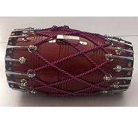 Handmade Wooden Dholak Indian Folk Musical Instrument Drum Bound by Rope