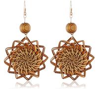 Handmade Wooden Earrings Ethnic Rattan Earrings g