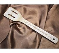 Handmade Wooden Engraved Personalised Slotted Spatula Spoon - Engraved on The Handle and Head
