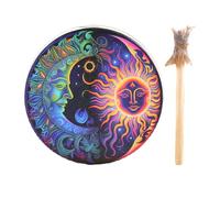 Handmade Wooden Frame Shamanic Drum Percussion Healing Instrument Made of Natural Hollow Leather Instrument for Ceremonial Sound Trips Rhythm Racker for Meditation