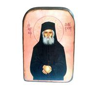 Handmade Wooden Greek Orthodox Wood Icon of Saint Elder Paisios / Mp2.1