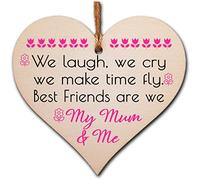 Handmade Wooden Hanging Heart Plaque Gift for Mum and Daughters Best Friends Loving Thoughtful Present