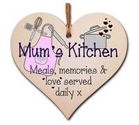 Handmade Wooden Hanging Heart Plaque Gift for Mum Thoughtful Keepsake for Kitchen Baking Cooking Fan