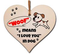 Handmade Wooden Hanging Heart Plaque Gift for Someone Special Dog Novelty Keepsake Mum and Dad from Kids