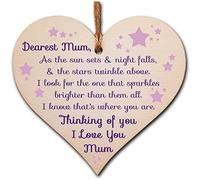 Handmade Wooden Hanging Heart Plaque Gift to remember Mum Loving Thoughtful Mother Keepsake