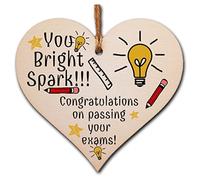 Handmade Wooden Hanging Heart Plaque Gift Well done on Passing Your Exams Congratulations Graduation Keepsake
