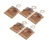 Handmade Wooden Hanging Photo Frame 2 Inch 5pcs with Ribbon Bow