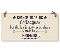 Handmade Wooden Hanging Wall Plaque Chance Made Us Colleagues Fun and Laughter Friends Workmate Leaving Gift