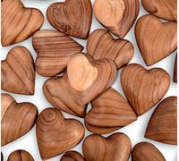 Handmade Wooden Heart, Natural Wood Carved Heart from The Holy Land, Carved Wood Hearts for Gifts Anniversary Valentine Gift, Loss Love, Wooden Hearts for Wedding, Wood Sculpture Décor Set of (5)