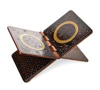 Handmade Wooden Holy Book Stand - Brown Handcrafted Indian Traditional Book Rest for Religious Prayer and Gifting (Design-1)