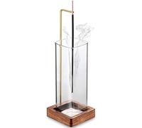 Handmade Wooden Incense Burner with Brass Clip - Anti-ash Glass Ash Catcher for Zen Yoga Spa Meditation and Relaxing