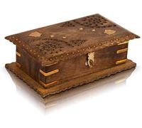 Handmade Wooden Jewellery Box Keepsake Box Treasure Chest Lock Box Watch Box Storage Box Trinket Holder 20.32 x 12.7 Centimeters Great Birthday Housewarming Gift Ideas Him Her