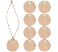Handmade Wooden Labels for Bottles Blank Writable Multifunctional Solid Wood Tags with Jute Twine for Organizing Soap Dispensers Shampoo Conditioner Bottles（8 Pack）