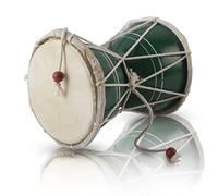 Handmade Wooden & Leather Classical Indian Folk Dumroo Damroo Damaru Hand Drum Set Percussion Decorative Collectible Showpiece World Musical Instruments (Green)