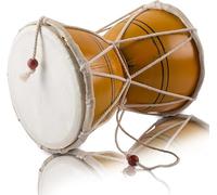 Handmade Wooden & Leather Classical Indian Folk Dumroo Damroo Damaru Hand Drum Set Percussion Decorative Collectible Showpiece World Musical Instruments For Adults Teens Birthday Gift (Yellow)