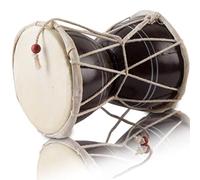 Handmade Wooden & Leather Classical Indian Folk Dumroo Damroo Damaru Hand Drum Set Percussion Decorative Collectible Showpiece World Musical Instruments (Brown)