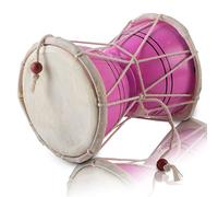 Handmade Wooden & Leather Classical Indian Folk Dumroo Damroo Damaru Hand Drum Set Percussion Decorative Collectible Showpiece World Musical Instruments (Pink)