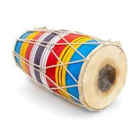 Handmade Wooden & Leather Classical Indian Folk Tabla Drum Set Hand Percussion Drums World Musical Instruments Punjabi Dhol Dholak Dholki 14 Inches Fun Birthday Housewarming Gift Ideas