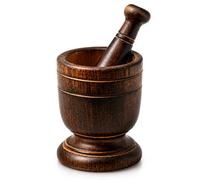 Handmade Wooden Mortar & Pestle Set Natural Rustic Style Herb Spice Grinder Masala Mixer Manual Kharal Mashing Bowl Seasonings Pill Crusher Kitchen Utensils Birthday Housewarming Gift Ideas